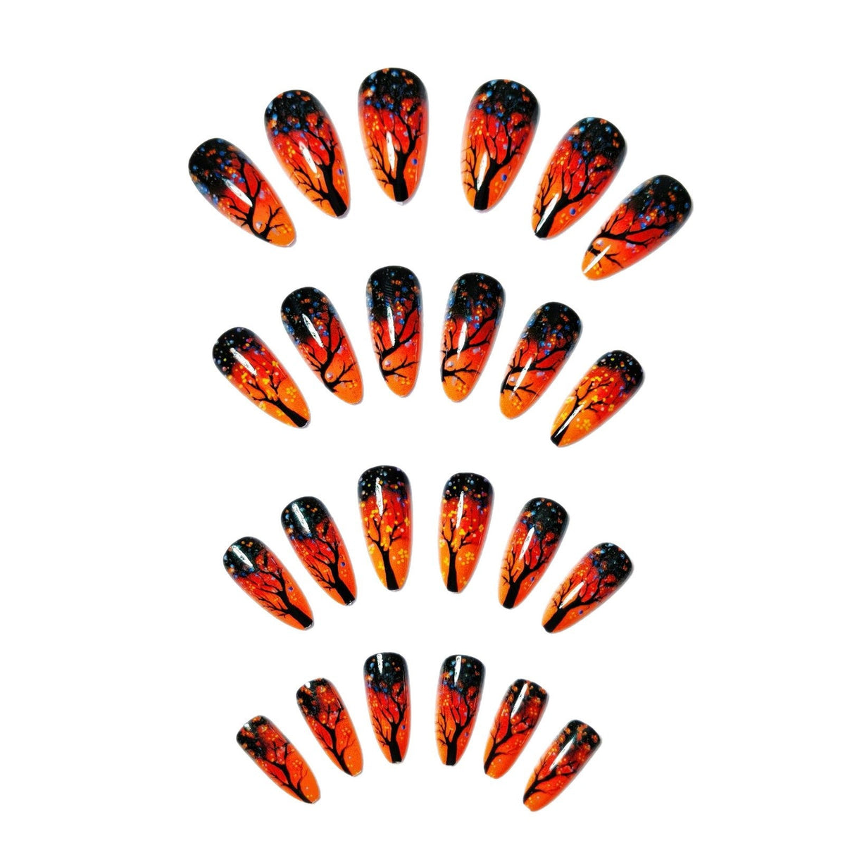 Nail art artistica per boschetto autunnale