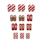 Set creativo per nail art con design natalizio festivo