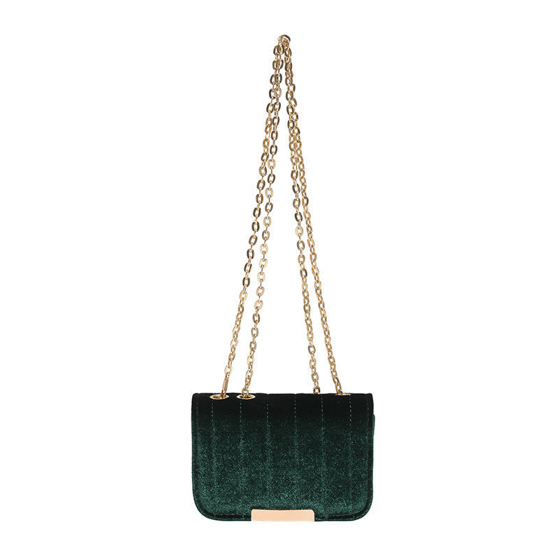 Elegante borsa a tracolla in velluto trapuntato