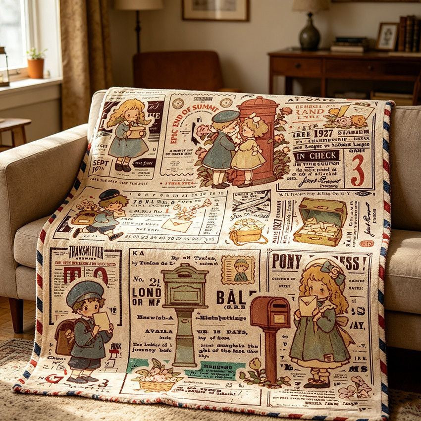 Accogliente coperta in pile a tema vintage