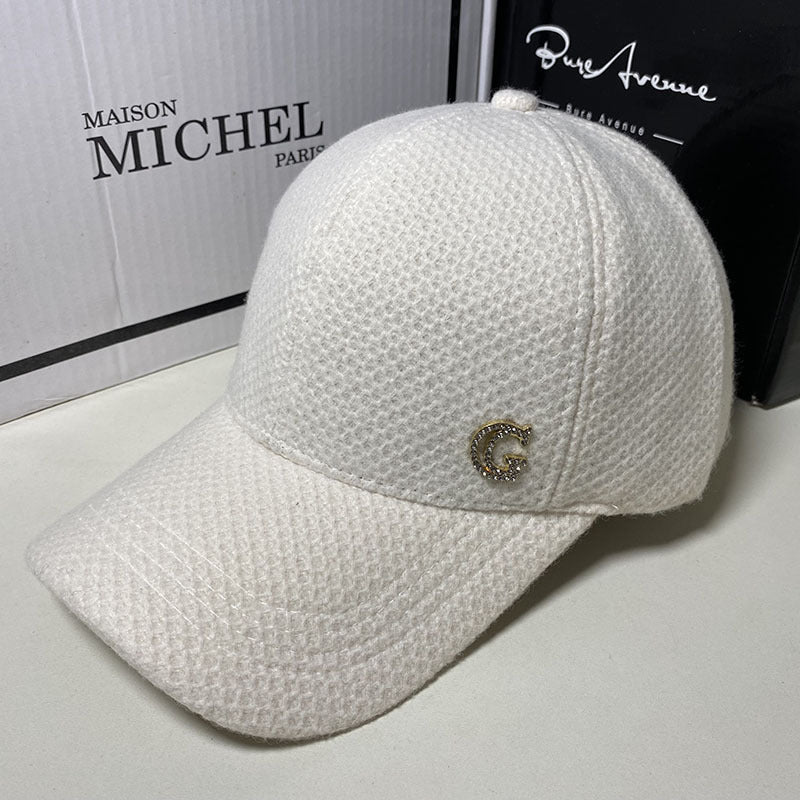 Berretto da baseball elegante in misto lana da donna