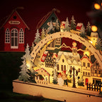 Decorazione del villaggio di Natale a LED in legno