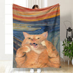 Coperta in pile artistica a tema gatto