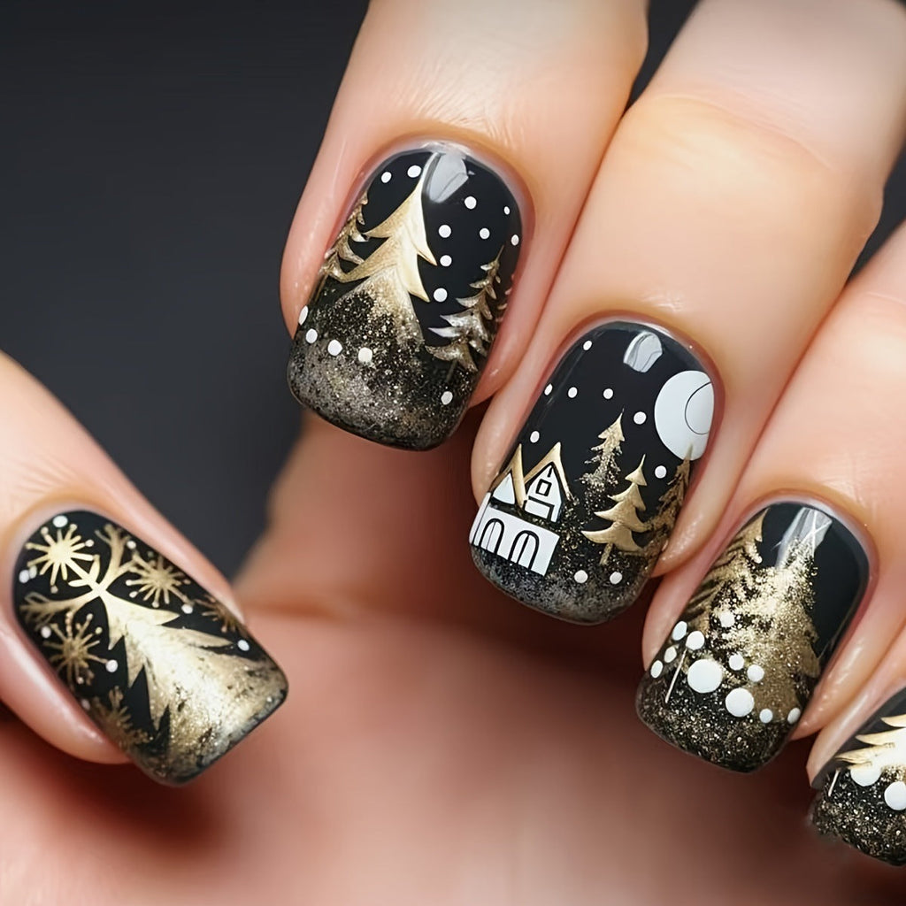Elegante nail art invernale