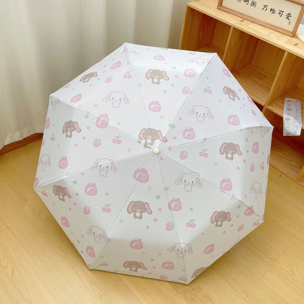 Ombrello pieghevole automatico da donna con giocoso design di animali
