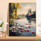 Arte della parete della pittura a olio del paesaggio floreale