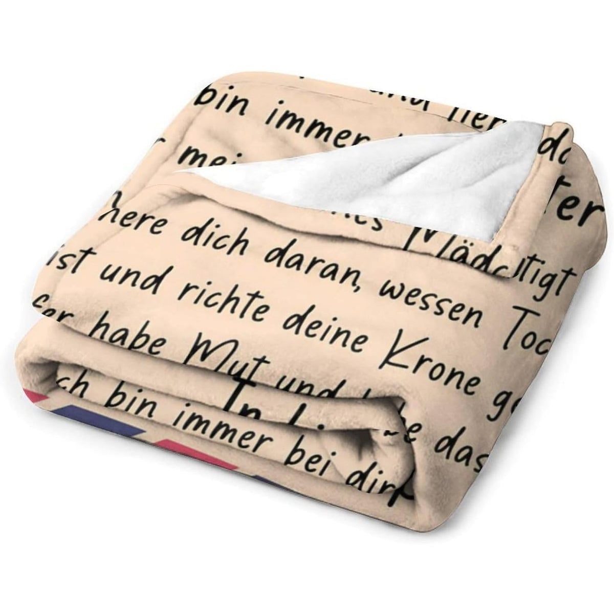 Coperta da tiro in pile con stampa sentimentale, design da lettera a figlia