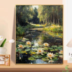 Arte della parete della pittura a olio del paesaggio floreale