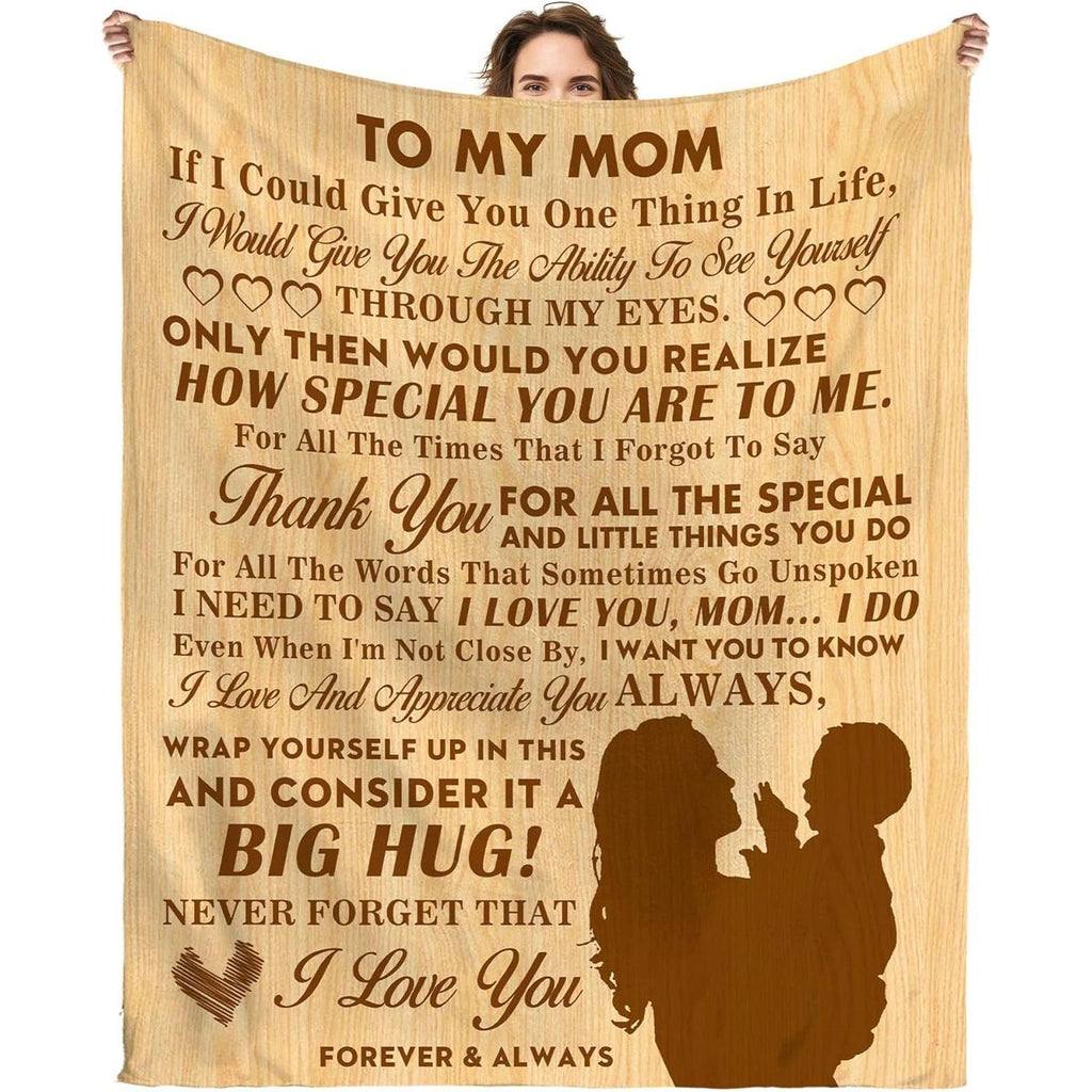 Coperta in pile con messaggio sentimentale per la festa della mamma