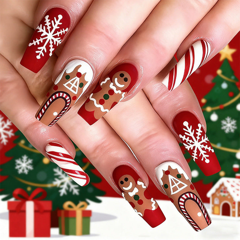 Set creativo per nail art con design natalizio festivo