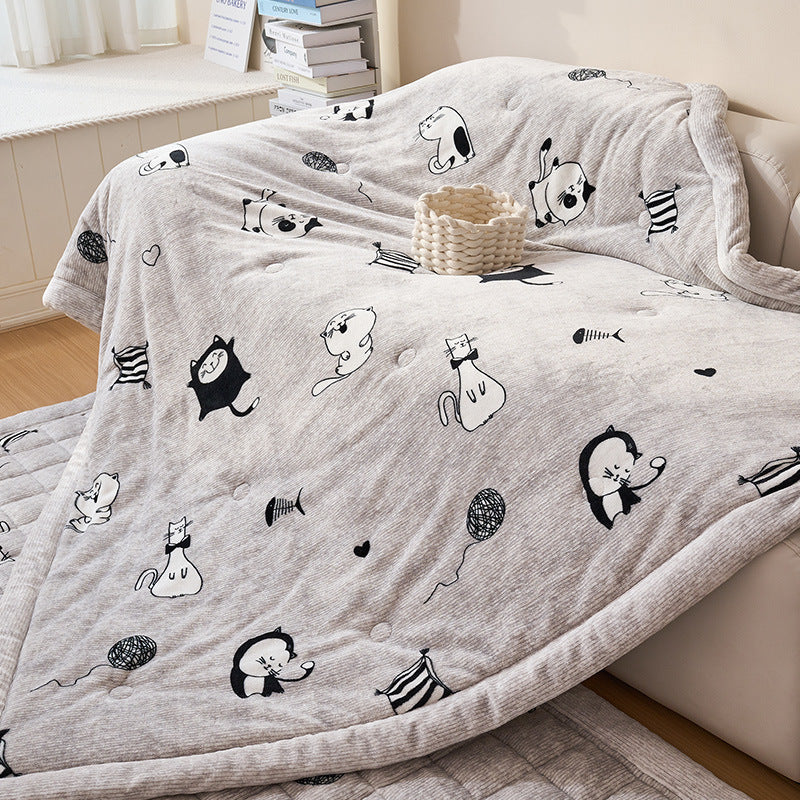Accogliente coperta con motivo animale con morbido tessuto traspirante per divano o camera da letto