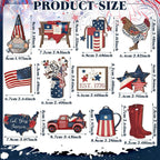 Set decorativo unisex nan patriottico con ciondoli in legno pendenti in stile rustico vintage