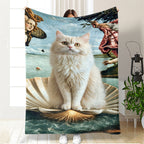 Coperta in pile artistica a tema gatto