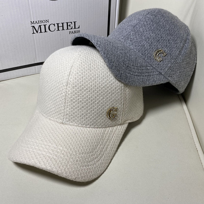 Berretto da baseball elegante in misto lana da donna