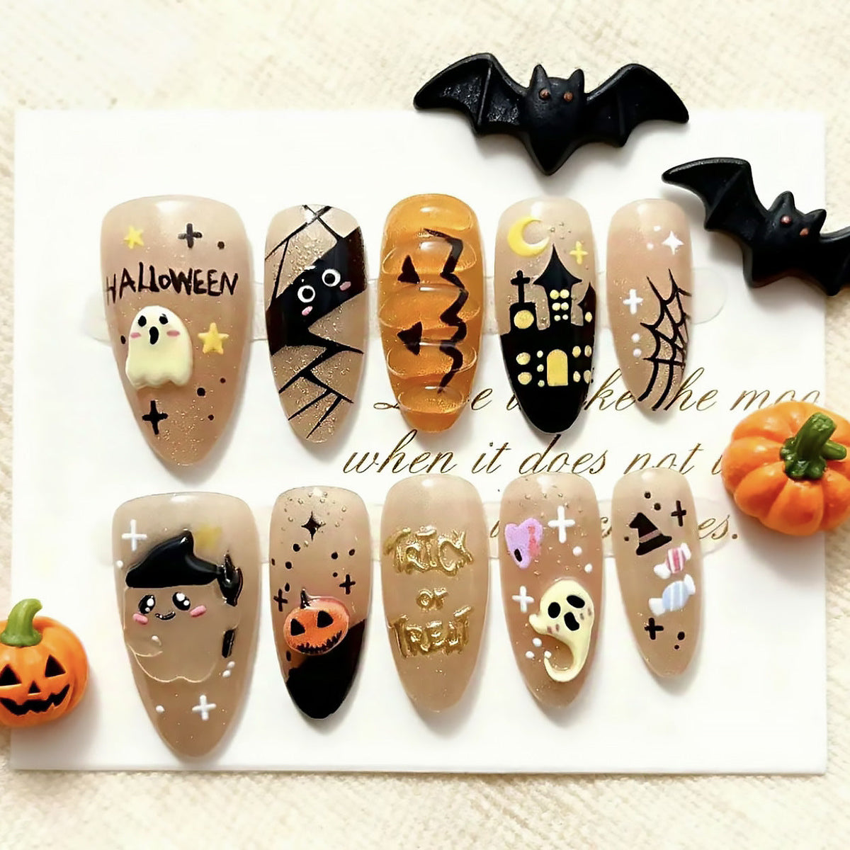 Set di unghie a pressione a tema Halloween