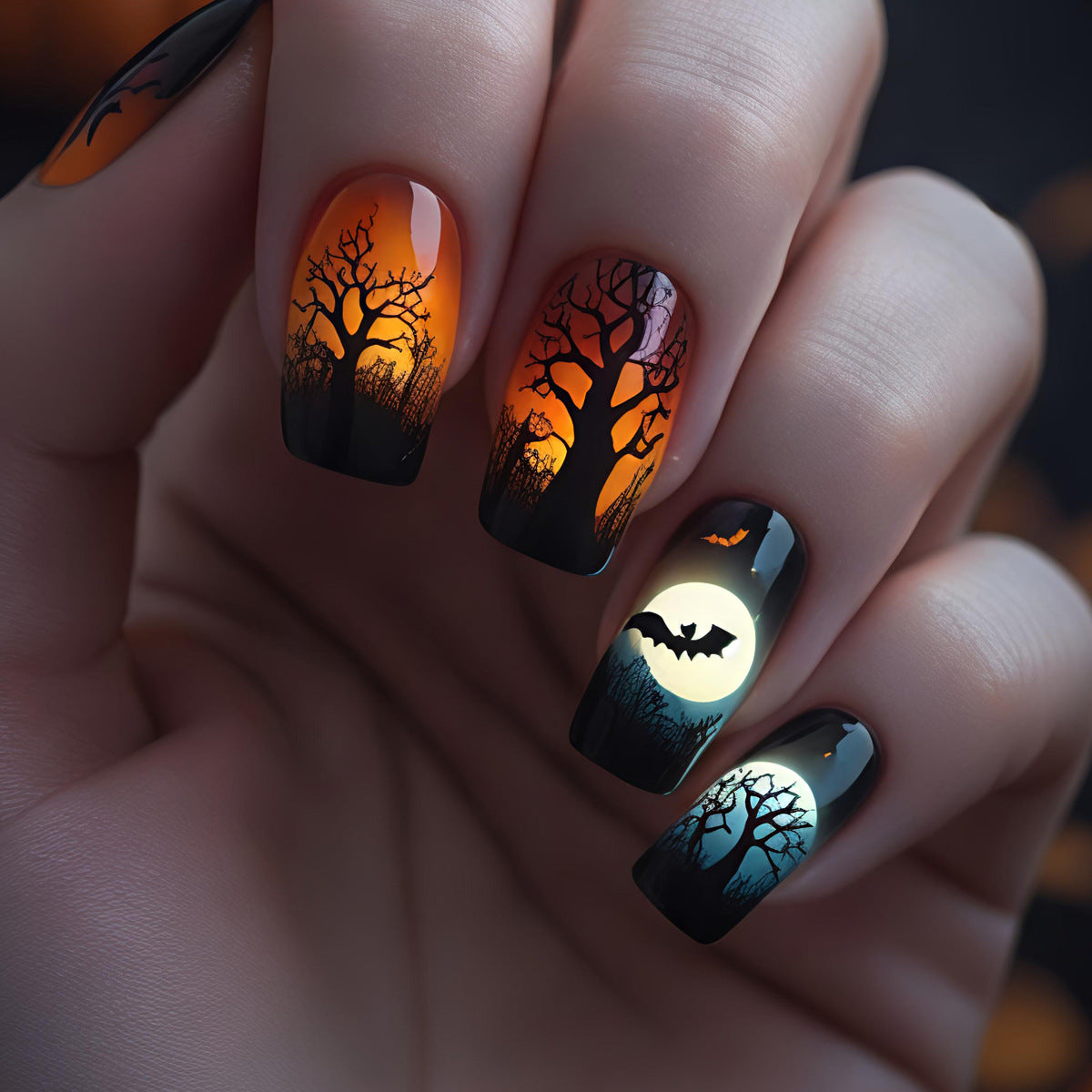 Nail art artistica a tema Halloween