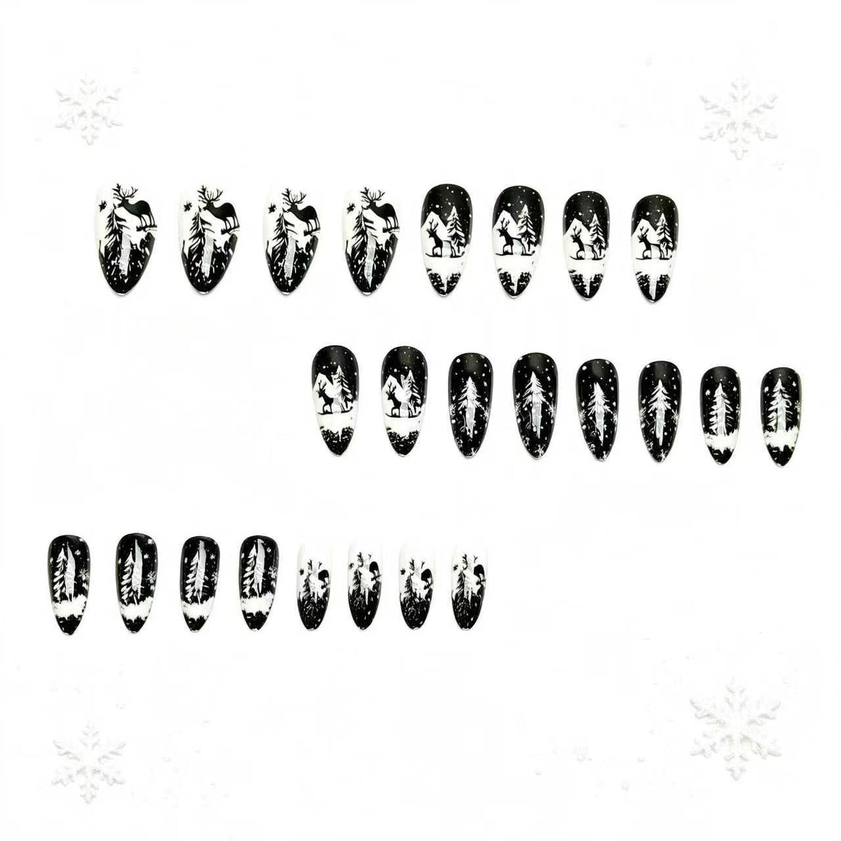 Nail art a tema invernale innevato