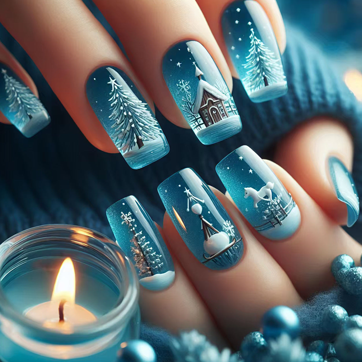 Nail art Winter Wonderland