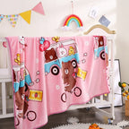 Coperta in pile con personaggio dei cartoni animati per bambini
