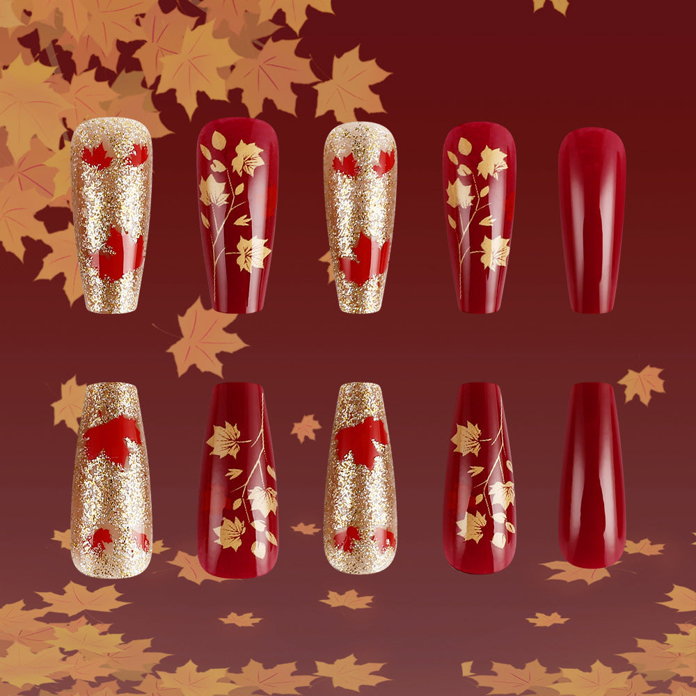 Nail art artistica a stampa a tema autunnale
