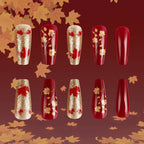 Nail art artistica a stampa a tema autunnale
