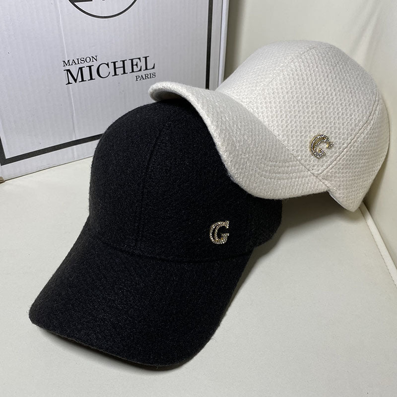 Berretto da baseball elegante in misto lana da donna