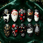 Set per unghie artificiali festive con motivi natalizi