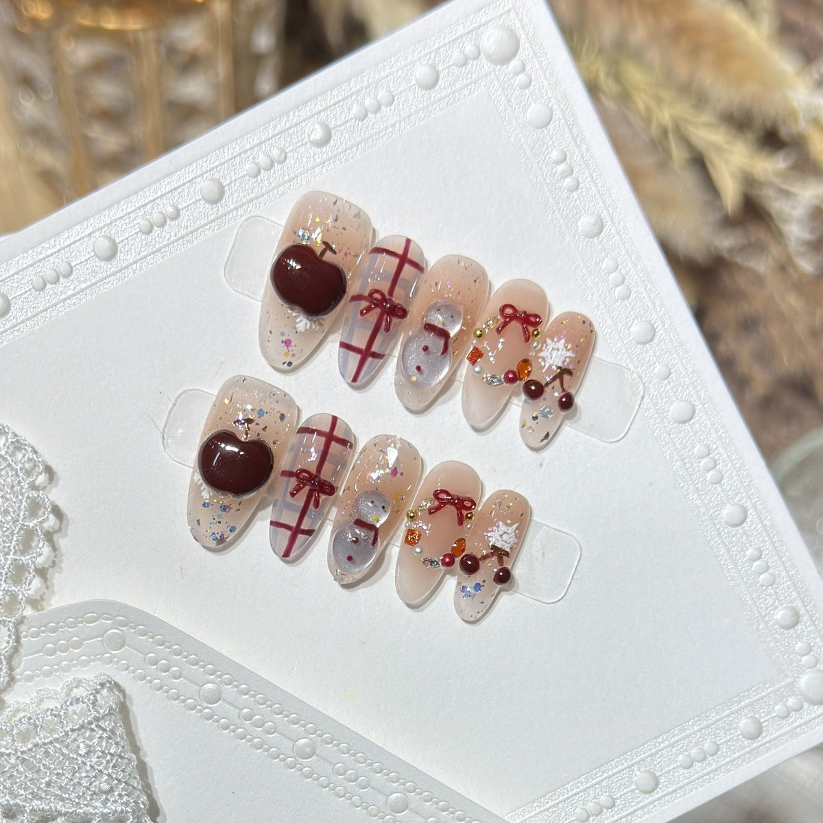 Set per nail art a pressione a tema invernale