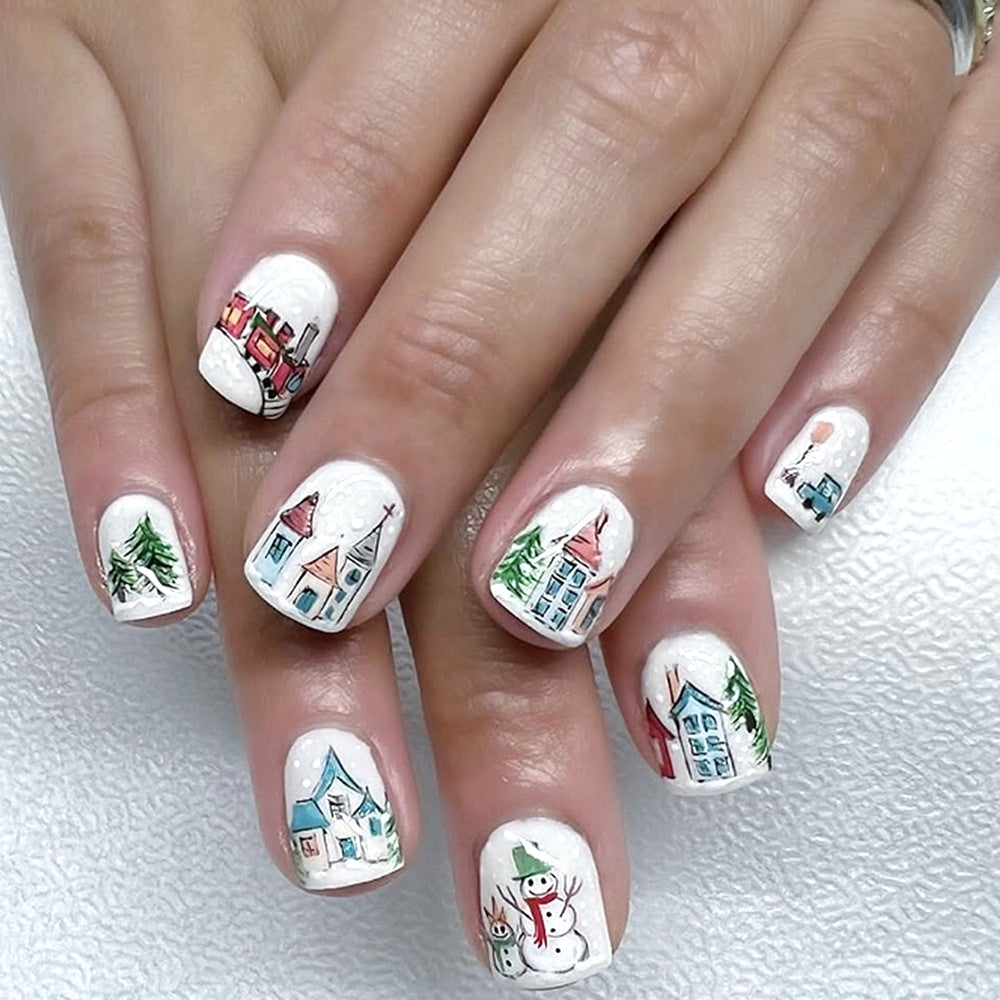 Set per nail art a pressione a tema festivo invernale