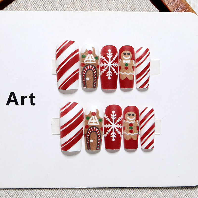 Set creativo per nail art con design natalizio festivo