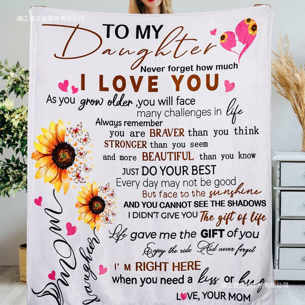 Coperta sentimentale in pile con grafica di un leone e un cucciolo e un messaggio sincero per papà