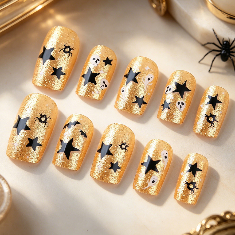 Nail art glitterata a tema Halloween
