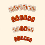 Elegante set per unghie con foglie autunnali