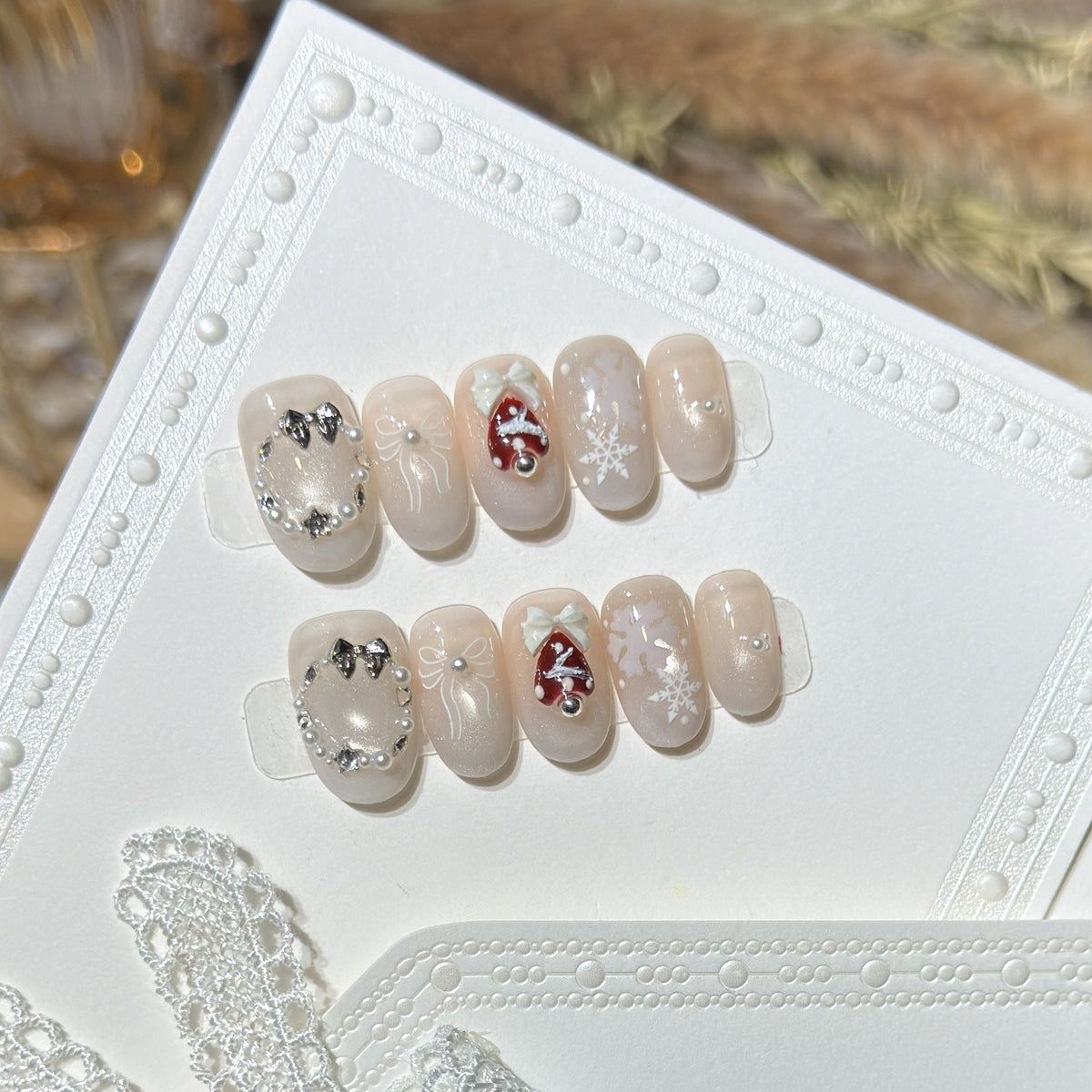 Set artistico per unghie a pressione a tema invernale