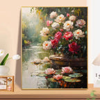 Arte della parete della pittura a olio del paesaggio floreale