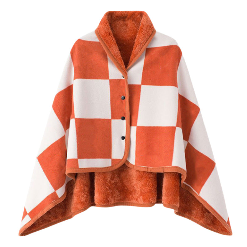 Coperta poncho in pile da donna elegante e confortevole