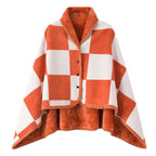 Coperta poncho in pile da donna elegante e confortevole