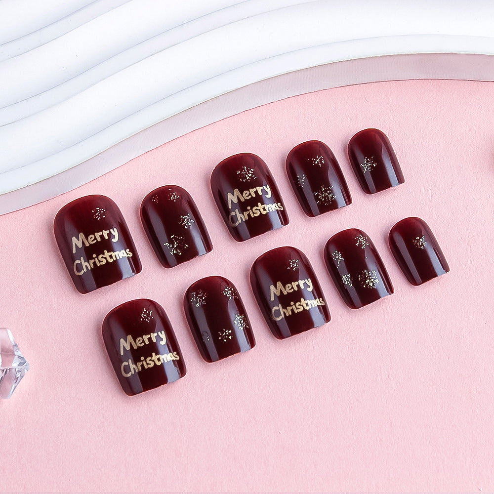 Nail art press-on a tema festivo natalizio