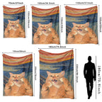 Coperta in pile artistica a tema gatto