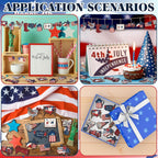 Set decorativo unisex nan patriottico con ciondoli in legno pendenti in stile rustico vintage