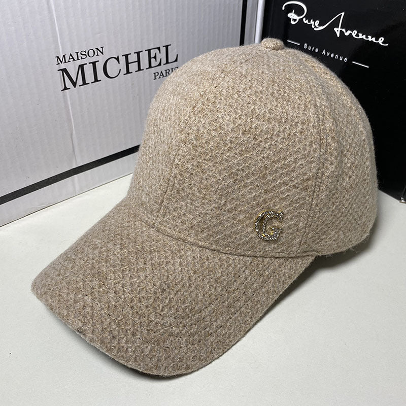 Berretto da baseball elegante in misto lana da donna