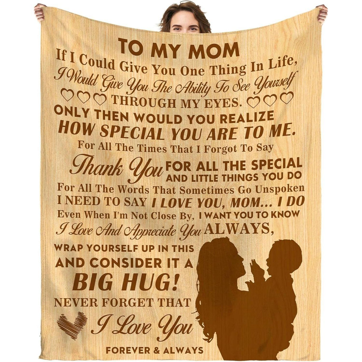 Coperta in pile con messaggio sentimentale per la festa della mamma