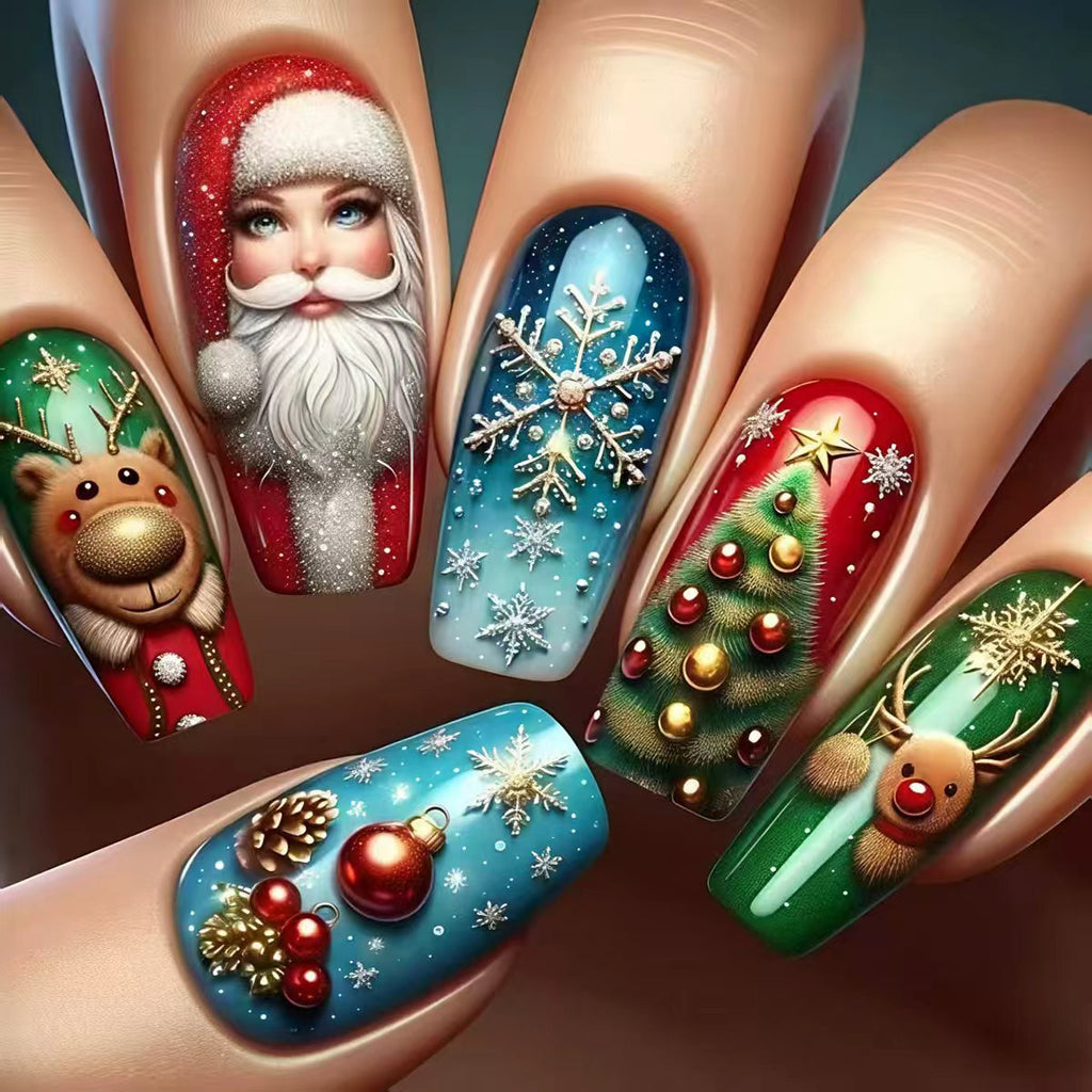 Nail art festiva a tema invernale