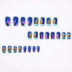 Nail art artistica con scena invernale