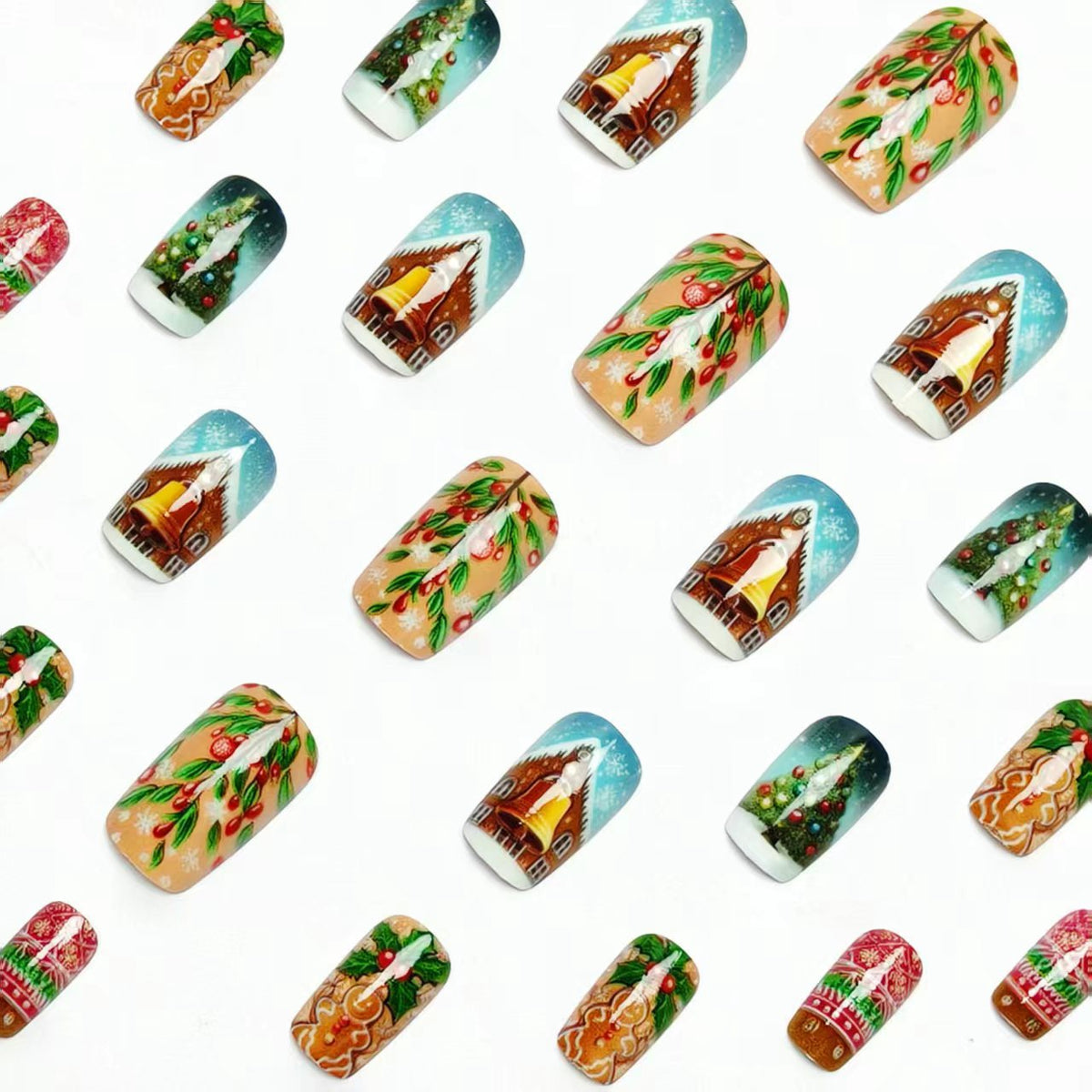 Nail art festosa a tema natalizio