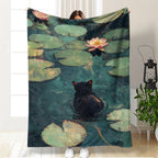 Coperta in pile artistica a tema gatto