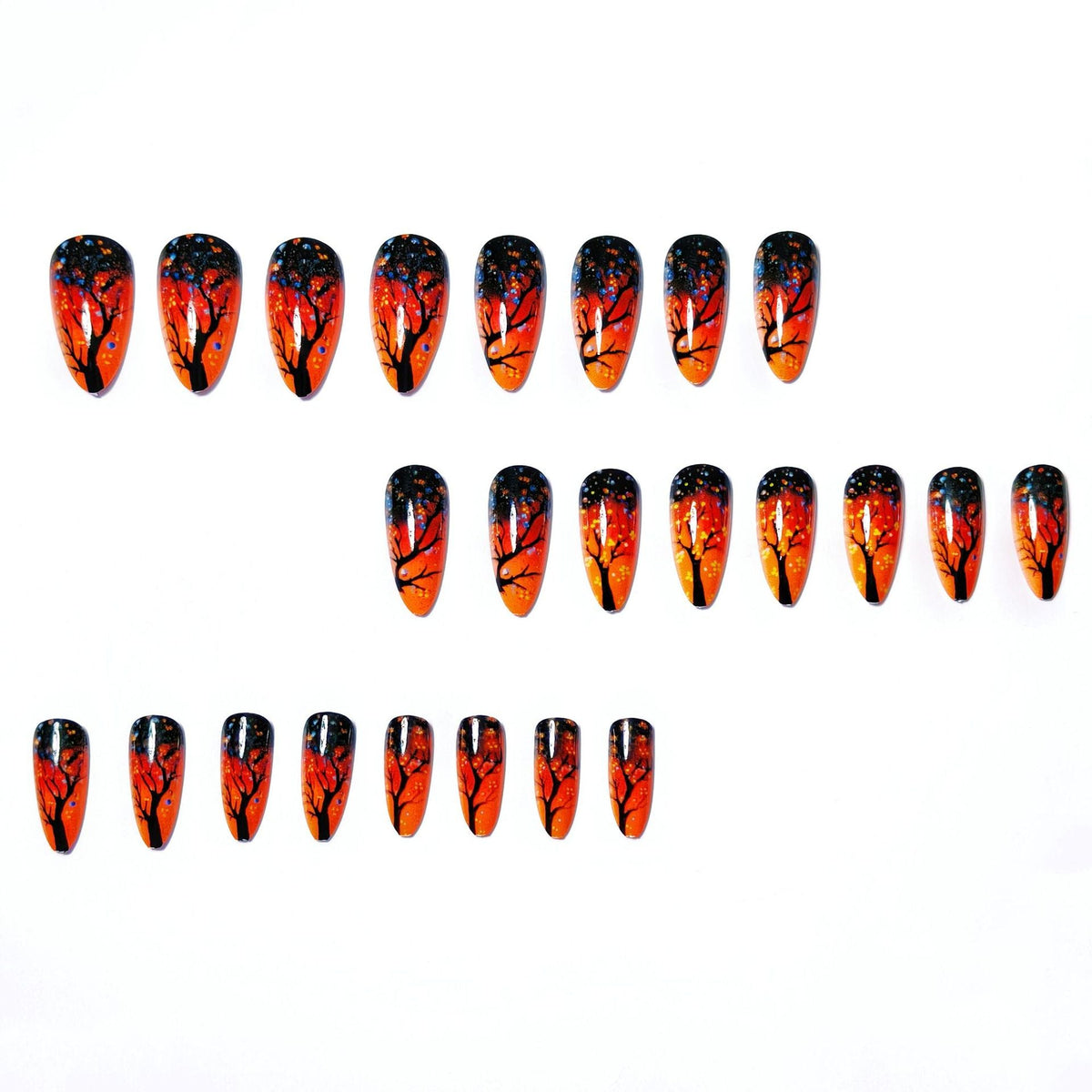 Nail art artistica per boschetto autunnale