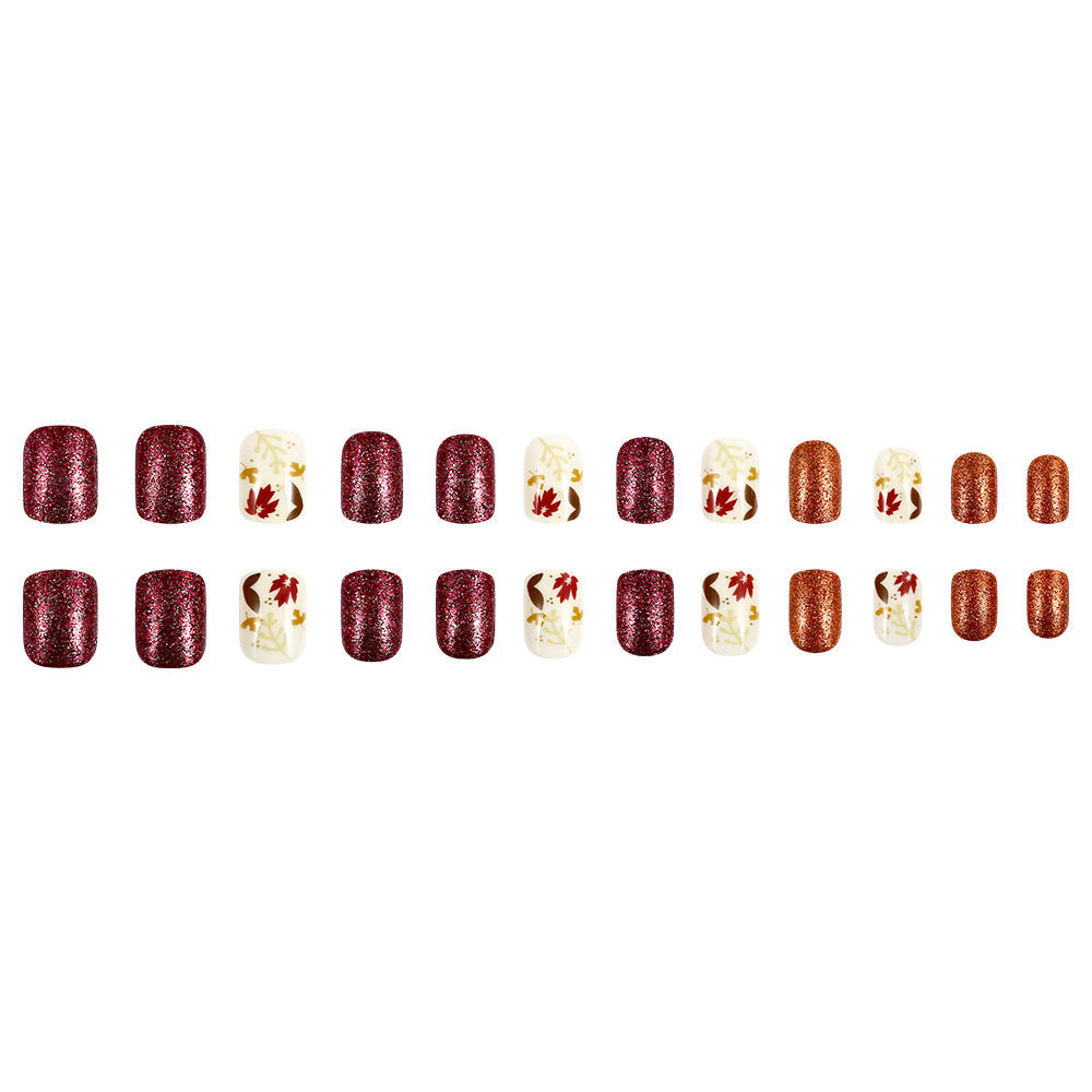 Nail art press-on stagionale a tema autunnale