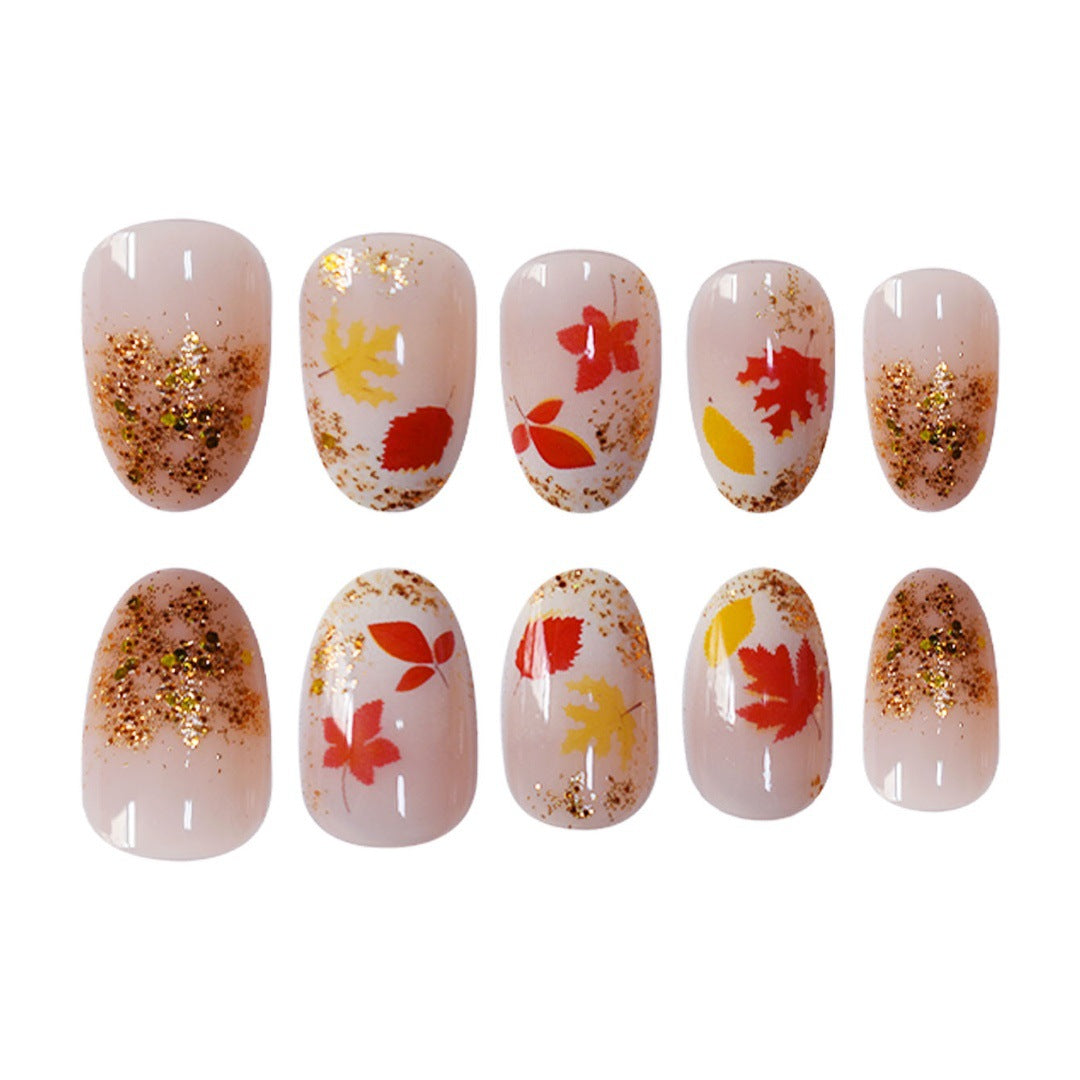 Set di unghie a pressione a tema autunnale