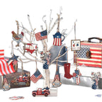Set decorativo unisex nan patriottico con ciondoli in legno pendenti in stile rustico vintage